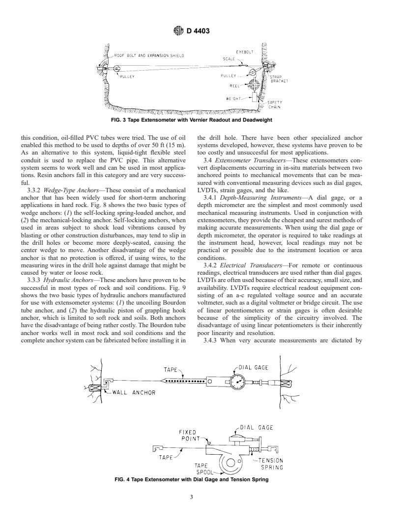 ASTM D4403-84(1994) - Standard Practice for Extensometers Used in Rock