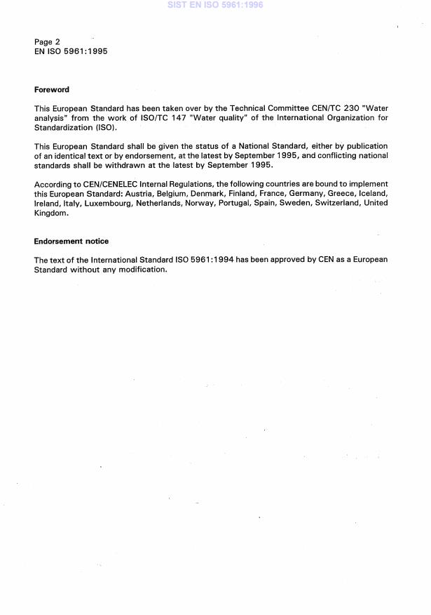 EN ISO 5961:1995 EN ISO 5961:1996 - Page 4 preview