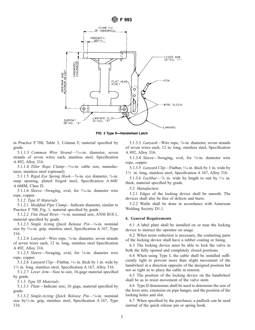 ASTM F993-86(1996)e1 - Standard Specification for Valve Locking Devices