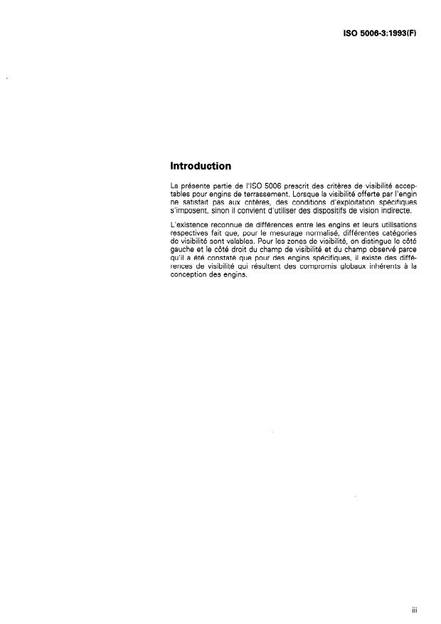 ISO 5006-3:1993 - Engins de terrassement -- Visibilité du conducteur