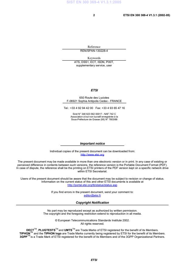 SIST EN 300 369-4 V1.3.1:2005 SIST EN 300 369-4 V1.3.1:2005 - Page 4 preview
