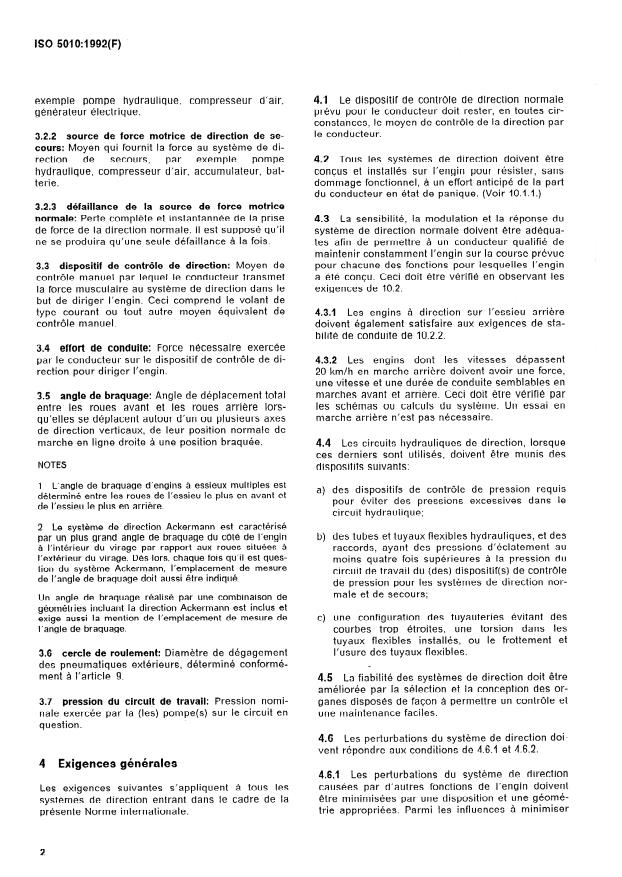 ISO 5010:1992 ISO 5010:1992 - Engins de terrassement -- Engins équipés de pneumatiques -- Systemes de direction - Page 4 preview