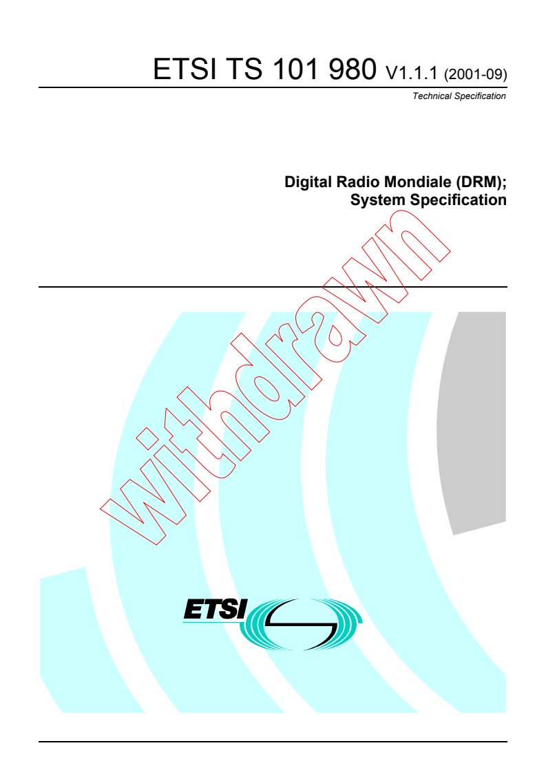 IEC PAS 62272-1:2002 - Digital radio mondiale (DRM) - System specification for digital transmissions in the broadcasting bands below 30 MHz
Released:5/14/2002
Isbn:2831861322