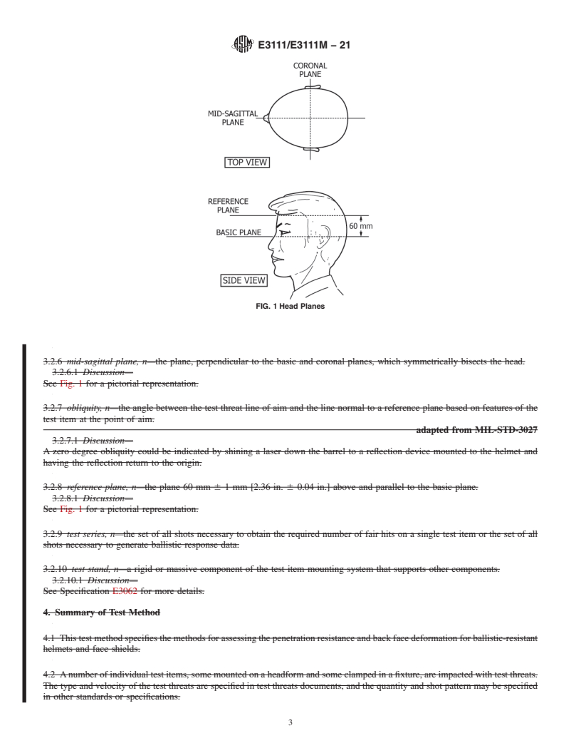 REDLINE ASTM E3111/E3111M-21 - Standard Test Methods for Ballistic Resistant Head Protection