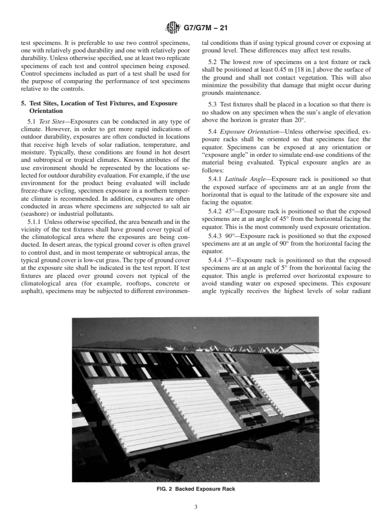 ASTM G7/G7M-21 - Standard Practice for  Natural Weathering of Materials