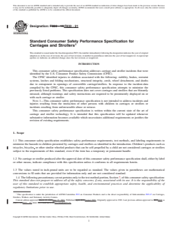 REDLINE ASTM F833-21 - Standard Consumer Safety Performance Specification for Carriages and Strollers