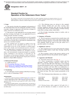 ASTM D5417-21 ASTM D5417-21 - Standard Practice for Operation of the Vettermann Drum Tester - Page 1 preview