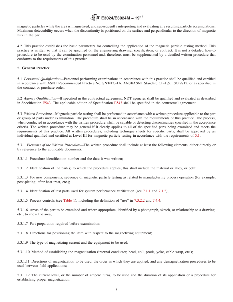 REDLINE ASTM E3024/E3024M-19e1 - Standard Practice for Magnetic Particle Testing for General Industry