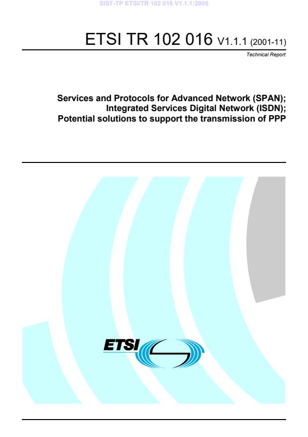 TP ETSI/TR 102 016 V1.1.1:2005
