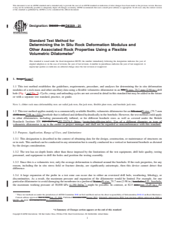 ASTM D8359-21 REDLINE ASTM D8359-21 - Standard Test Method for Determining the In Situ Rock Deformation Modulus and Other Associated Rock Properties Using a Flexible Volumetric Dilatometer - Page 1 preview