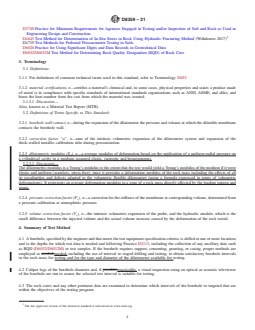 ASTM D8359-21 REDLINE ASTM D8359-21 - Standard Test Method for Determining the In Situ Rock Deformation Modulus and Other Associated Rock Properties Using a Flexible Volumetric Dilatometer - Page 4 preview