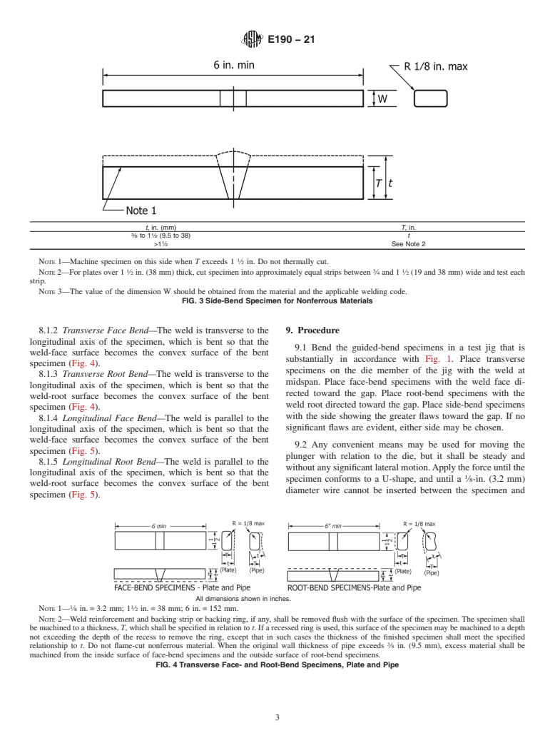 ASTM E190-21 - Standard Test Method for  Guided Bend Test for Ductility of Welds