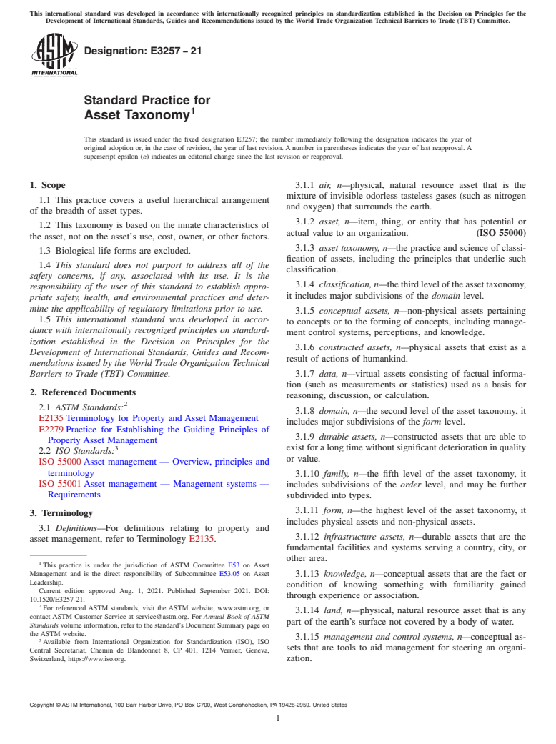 ASTM E3257-21 - Standard Practice for Asset Taxonomy