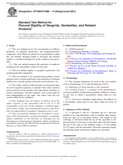 ASTM D7748/D7748M-14(2021) ASTM D7748/D7748M-14(2021) - Standard Test Method for Flexural Rigidity of Geogrids, Geotextiles, and Related Products - Page 1 preview