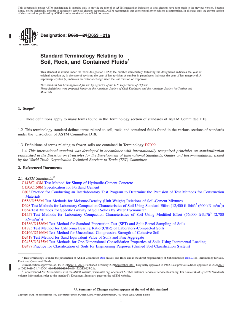 REDLINE ASTM D653-21a - Standard Terminology Relating to  Soil, Rock, and Contained Fluids