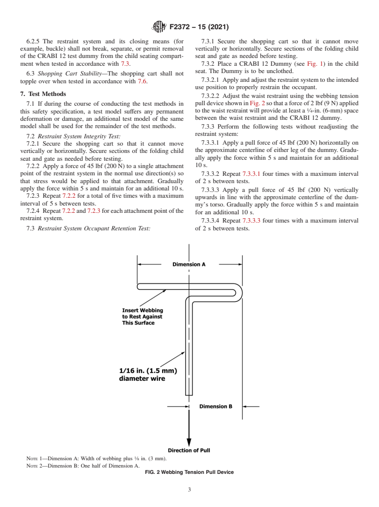 ASTM F2372-15(2021) - Standard Consumer Safety Performance Specification for Shopping Carts