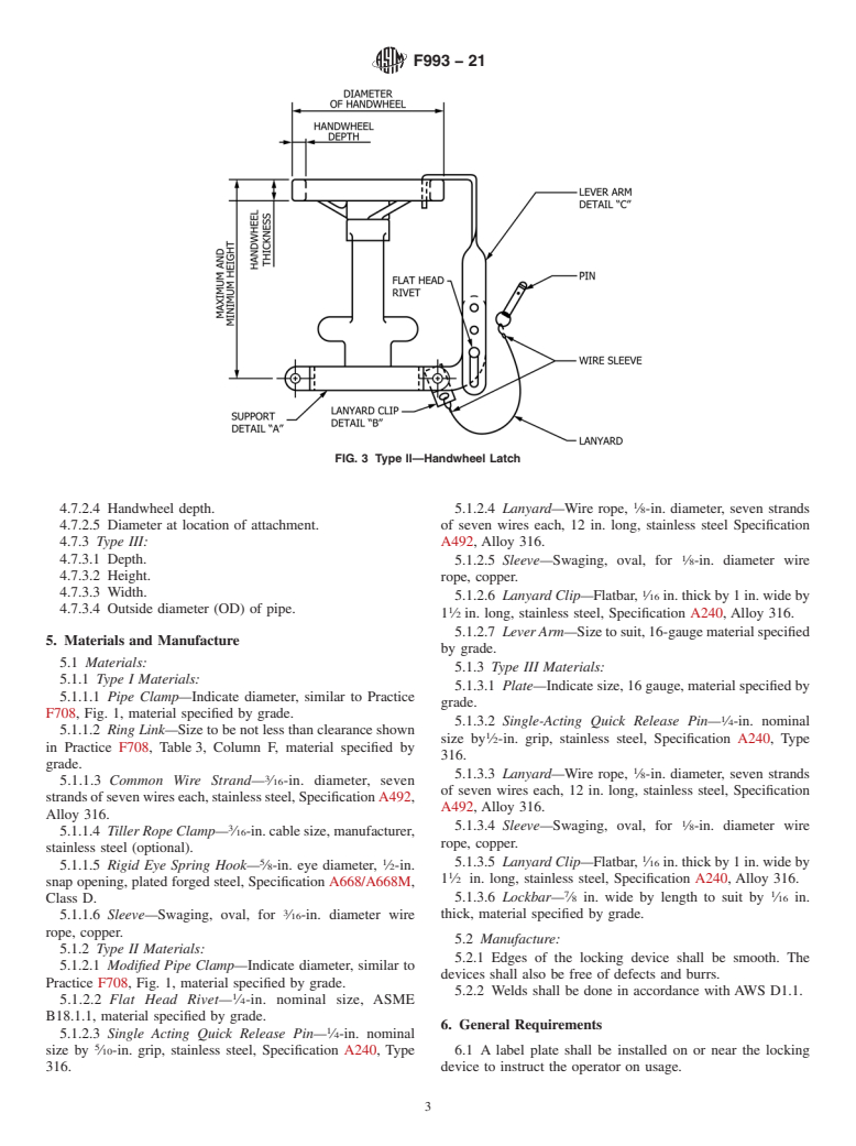 ASTM F993-21 - Standard Specification for  Valve Locking Devices