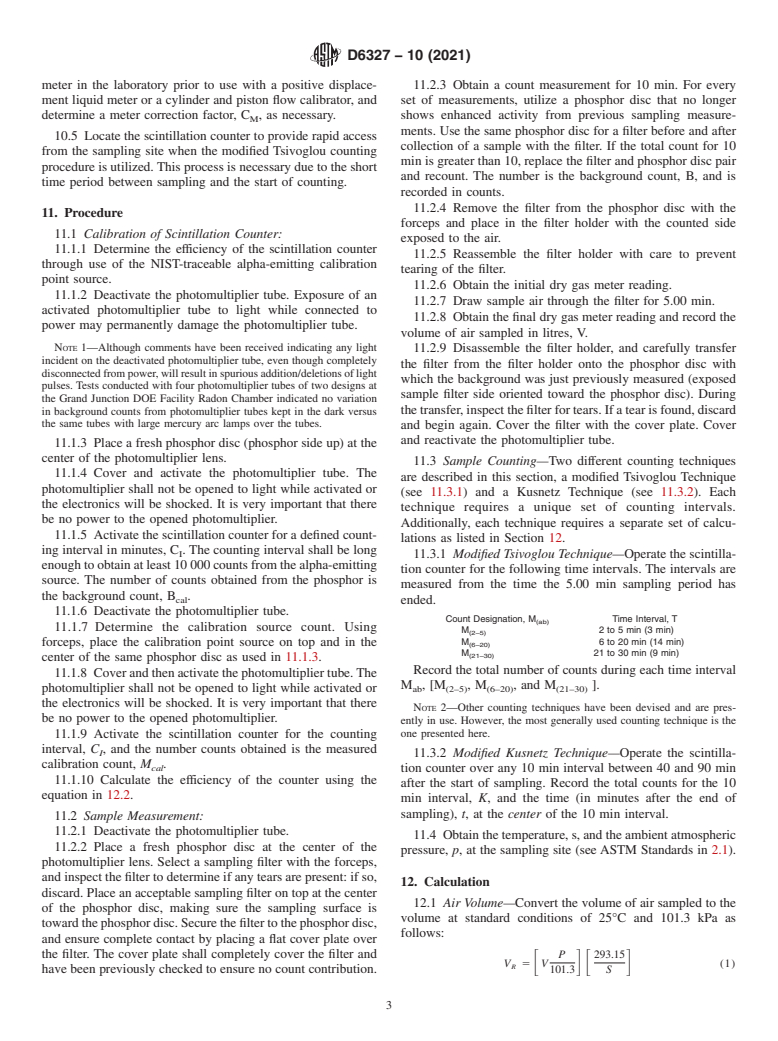 ASTM D6327-10(2021) - Standard Test Method for  Determination of Radon Decay Product Concentration and Working  Level in Indoor Atmospheres by Active Sampling on a Filter