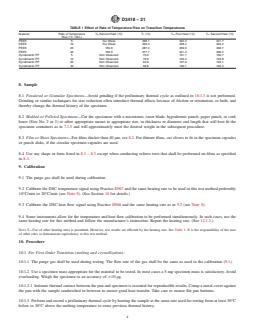 ASTM D3418-21 REDLINE ASTM D3418-21 - Standard Test Method for Transition Temperatures and Enthalpies of Fusion and Crystallization of Polymers by Differential Scanning Calorimetry - Page 4 preview
