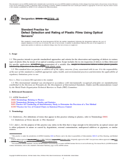 ASTM D7310-21 REDLINE ASTM D7310-21 - Standard Practice for Defect Detection and Rating of Plastic Films Using Optical Sensors - Page 1 preview