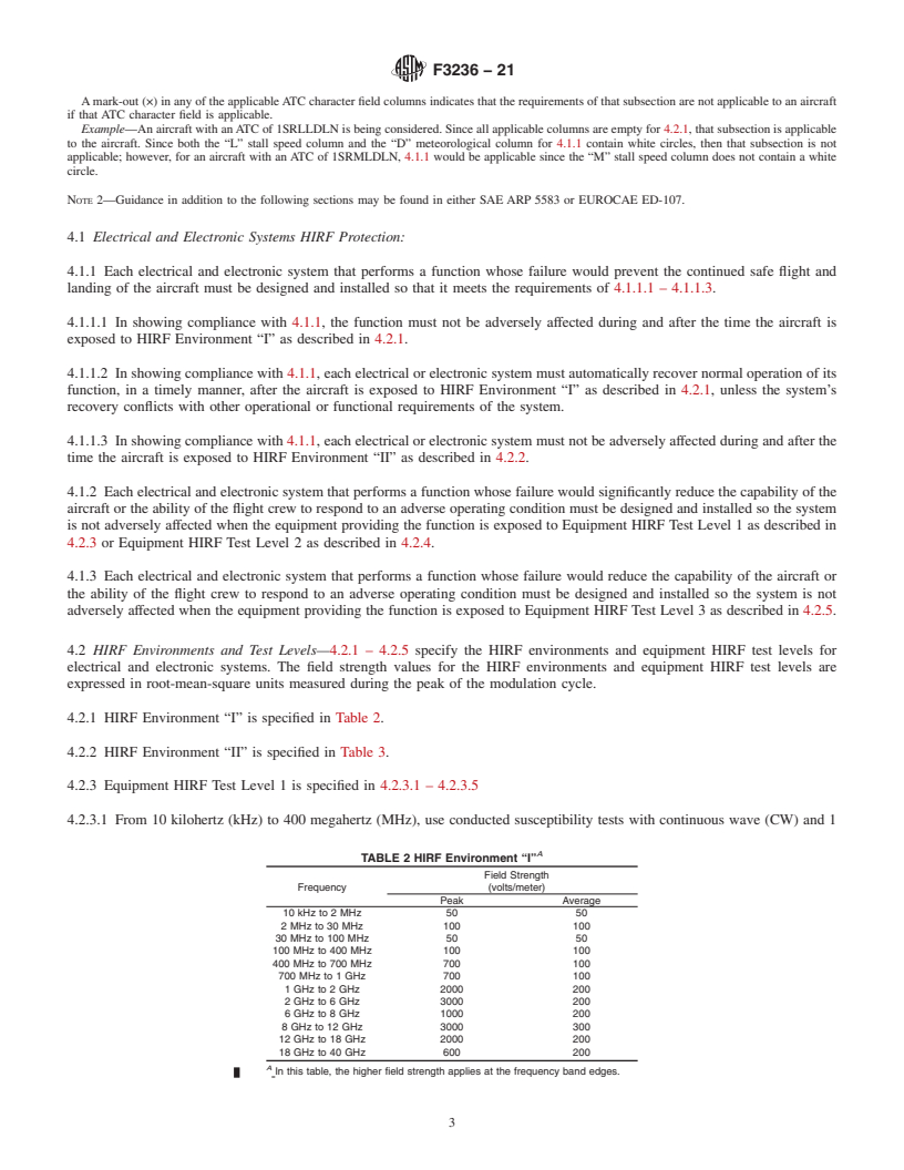 REDLINE ASTM F3236-21 - Standard Specification for High Intensity Radiated Field (HIRF) Protection in Small Aircraft