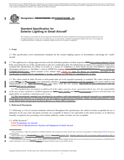 ASTM F3234/F3234M-21 REDLINE ASTM F3234/F3234M-21 - Standard Specification for Exterior Lighting in Small Aircraft - Page 1 preview