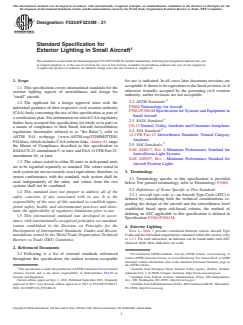 ASTM F3234/F3234M-21 ASTM F3234/F3234M-21 - Standard Specification for Exterior Lighting in Small Aircraft - Page 1 preview