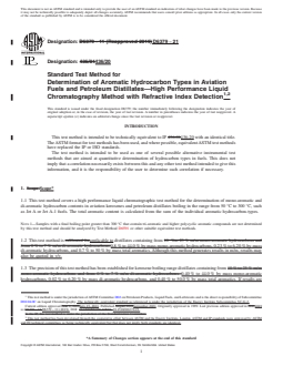 REDLINE ASTM D6379-21 - Standard Test Method for  Determination of Aromatic Hydrocarbon Types in Aviation Fuels   and Petroleum Distillates—High Performance Liquid Chromatography   Method with Refractive Index Detection