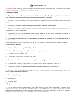 ASTM E2914/E2914M-21 REDLINE ASTM E2914/E2914M-21 - Standard Practice for Ultrasonic Extraction of Lead from Composited Wipe Samples - Page 3 preview
