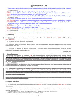 ASTM E2913/E2913M-21 REDLINE ASTM E2913/E2913M-21 - Standard Practice for Hotplate Digestion of Lead from Composited Wipe Samples - Page 2 preview