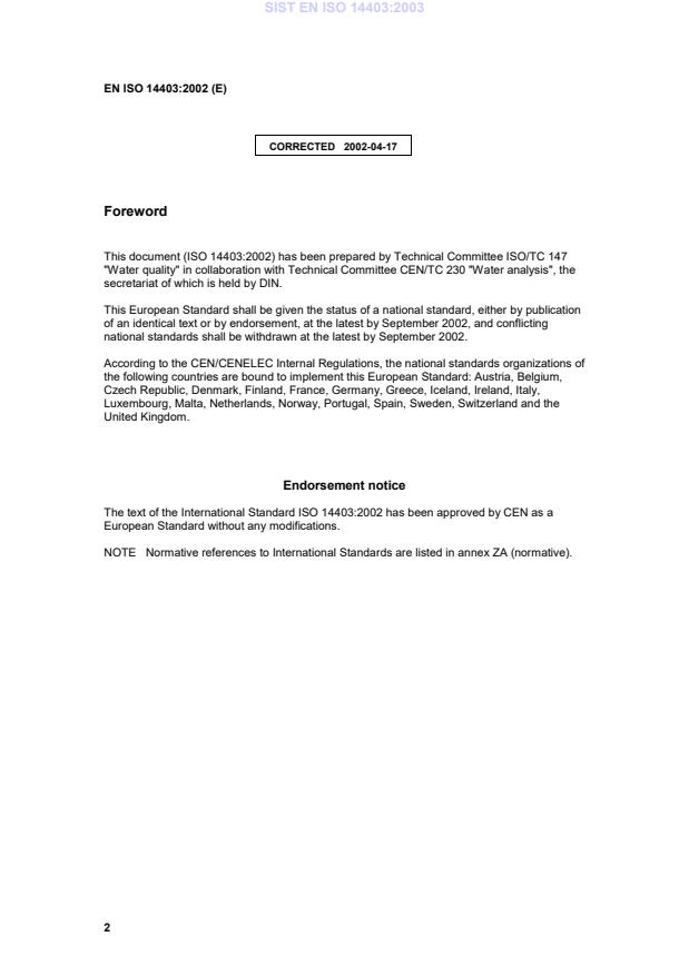 EN ISO 14403:2002 EN ISO 14403:2003 - Page 4 preview