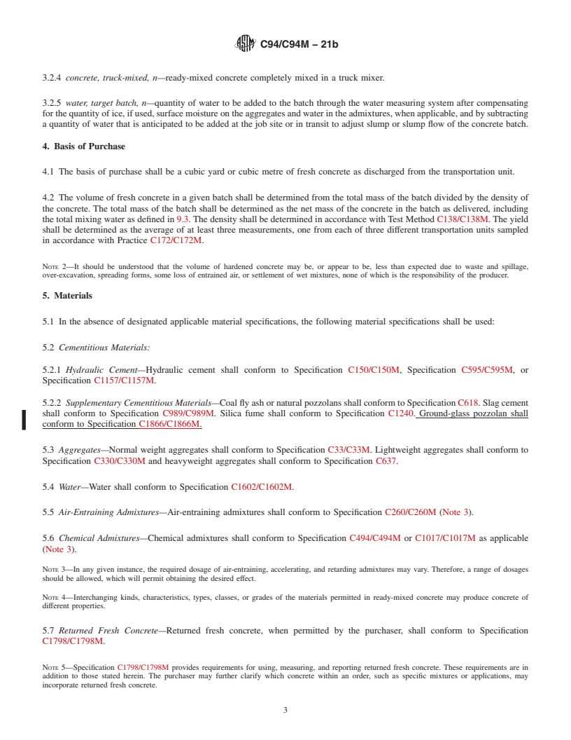 REDLINE ASTM C94/C94M-21b - Standard Specification for  Ready-Mixed Concrete