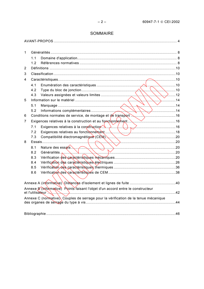 IEC 60947-7-1:2002 IEC 60947-7-1:2002 - Low-voltage switchgear and controlgear - Part 7-1: Ancillary equipment - Terminal blocks for copper conductors
Released:7/23/2002
Isbn:2831864879 - Page 4 preview