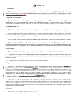ASTM D7133-21 REDLINE ASTM D7133-21 - Standard Test Method for Polyurethane Raw Materials: Instrumental Measurement of Tristimulus CIELAB Color and Yellowness Index of Liquids - Page 2 preview