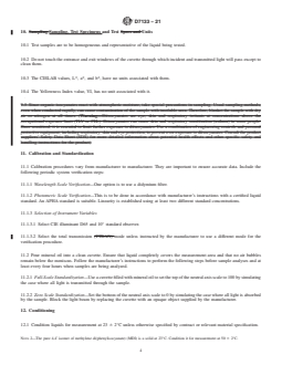 ASTM D7133-21 REDLINE ASTM D7133-21 - Standard Test Method for Polyurethane Raw Materials: Instrumental Measurement of Tristimulus CIELAB Color and Yellowness Index of Liquids - Page 4 preview