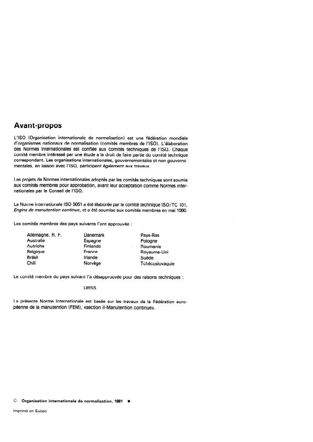ISO 5051:1981 ISO 5051:1981 - Engins de manutention continue -- Godets d'élévateurs profonds avec paroi arriere plane -- Dimensions principales - Page 2 preview
