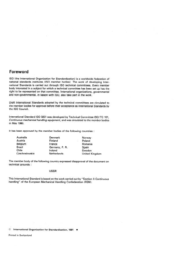 ISO 5051:1981 ISO 5051:1981 - Continuous mechanical handling equipment -- Deep elevator bucket with flat rear wall -- Main dimensions - Page 2 preview