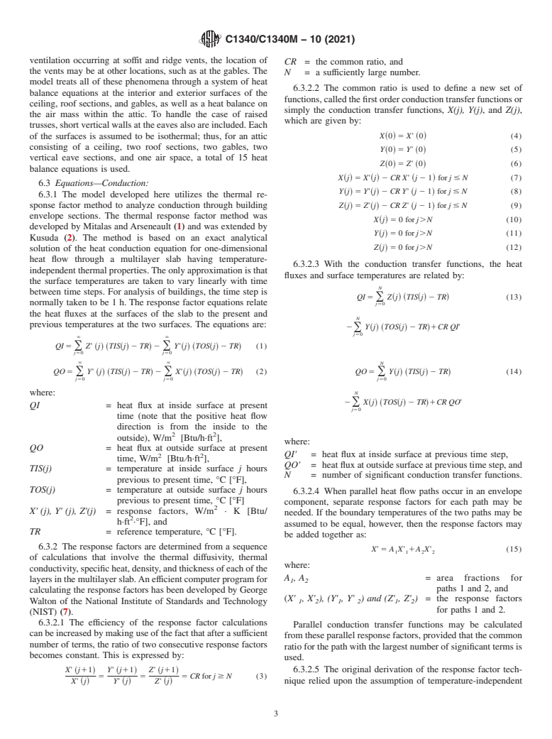 ASTM C1340/C1340M-10(2021) - Standard Practice for  Estimation of Heat Gain or Loss Through Ceilings Under Attics  Containing Radiant Barriers by Use of a Computer Program