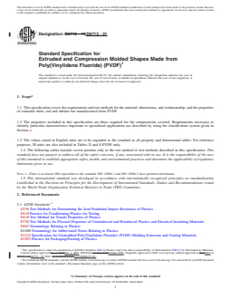 ASTM D6713-21 REDLINE ASTM D6713-21 - Standard Specification for Extruded and Compression Molded Shapes Made from Poly(Vinylidene Fluoride) (PVDF) - Page 1 preview