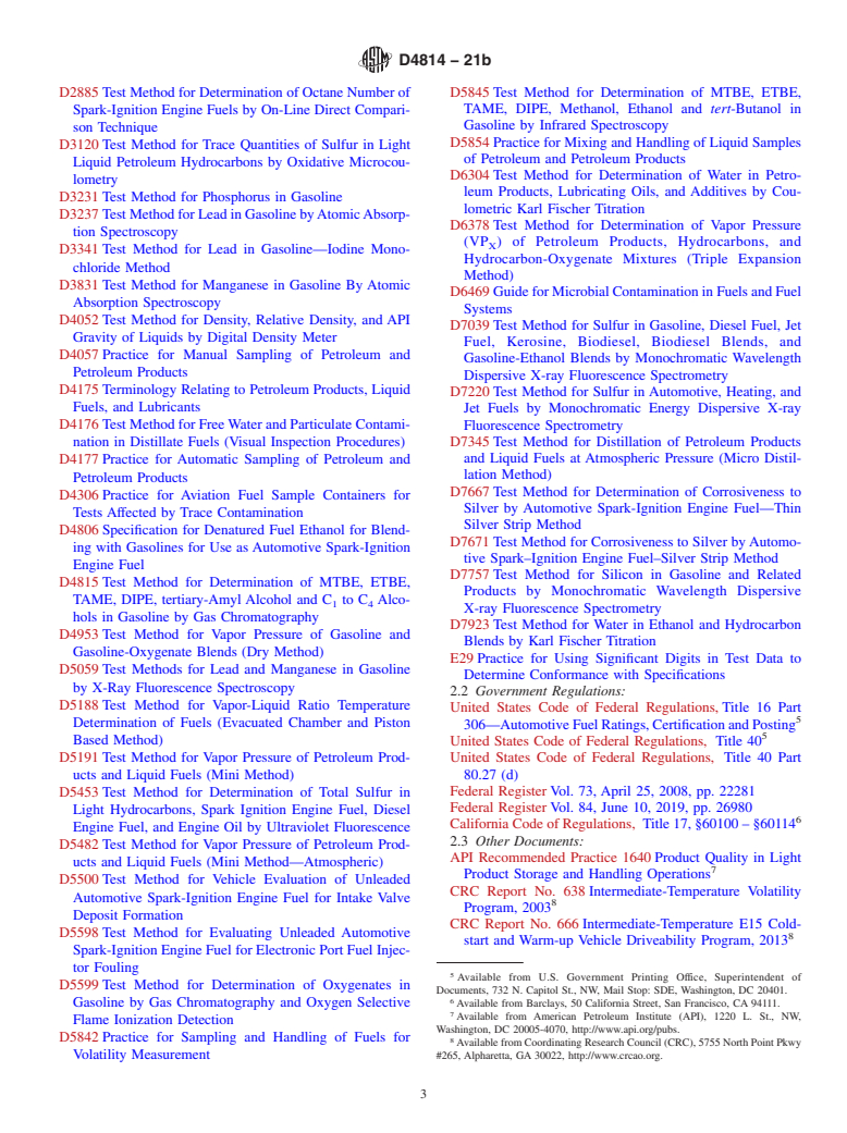 ASTM D4814-21b - Standard Specification for Automotive Spark-Ignition Engine Fuel