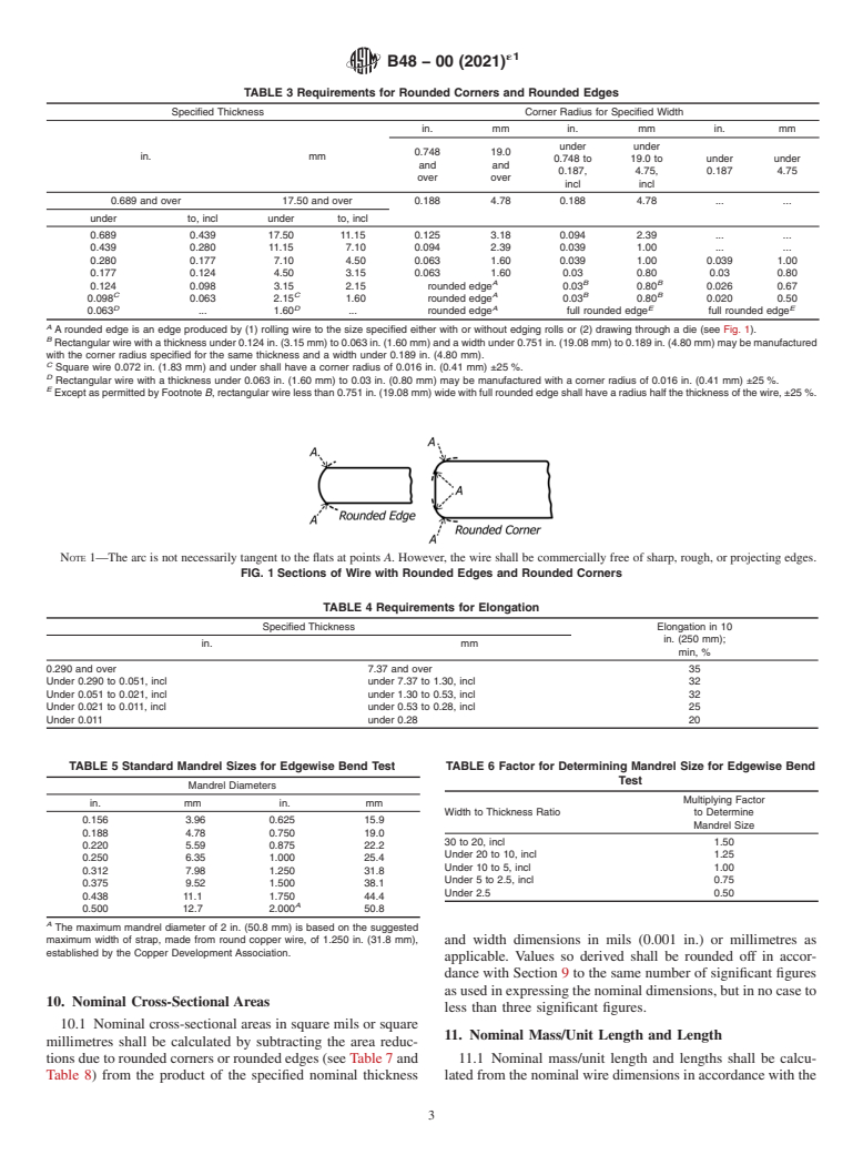 ASTM B48-00(2021)e1 - Standard Specification for Soft Rectangular and Square Bare Copper Wire for Electrical   Conductors