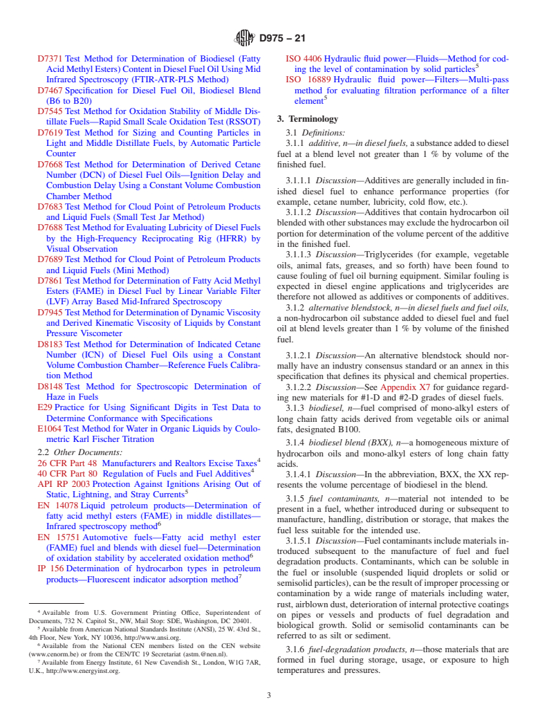 ASTM D975-21 - Standard Specification for Diesel Fuel