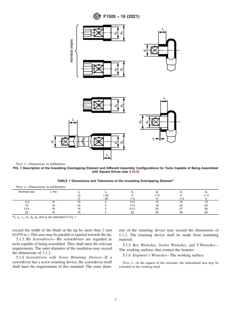 ASTM F1505-16(2021) - Standard Specification for  Insulated and Insulating Hand Tools