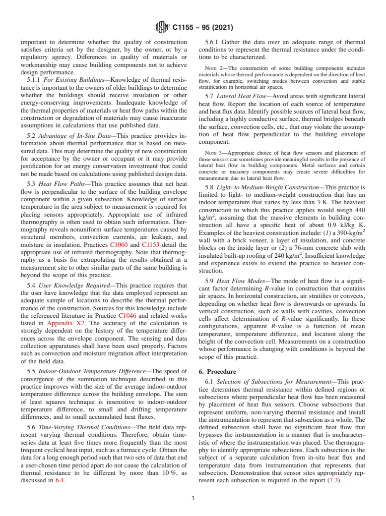 ASTM C1155-95(2021) - Standard Practice for  Determining Thermal Resistance of Building Envelope Components  from the In-Situ Data