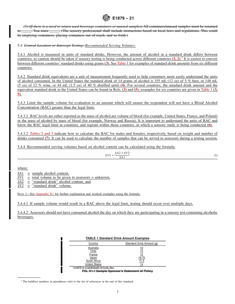 REDLINE ASTM E1879-21 - Standard Guide for Sensory Evaluation of Beverages Containing Alcohol