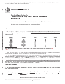 ASTM B770-21 REDLINE ASTM B770-21 - Standard Specification for Copper-Beryllium Alloy Sand Castings for General Applications - Page 1 preview