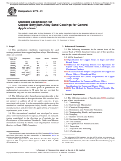 ASTM B770-21 ASTM B770-21 - Standard Specification for Copper-Beryllium Alloy Sand Castings for General Applications - Page 1 preview