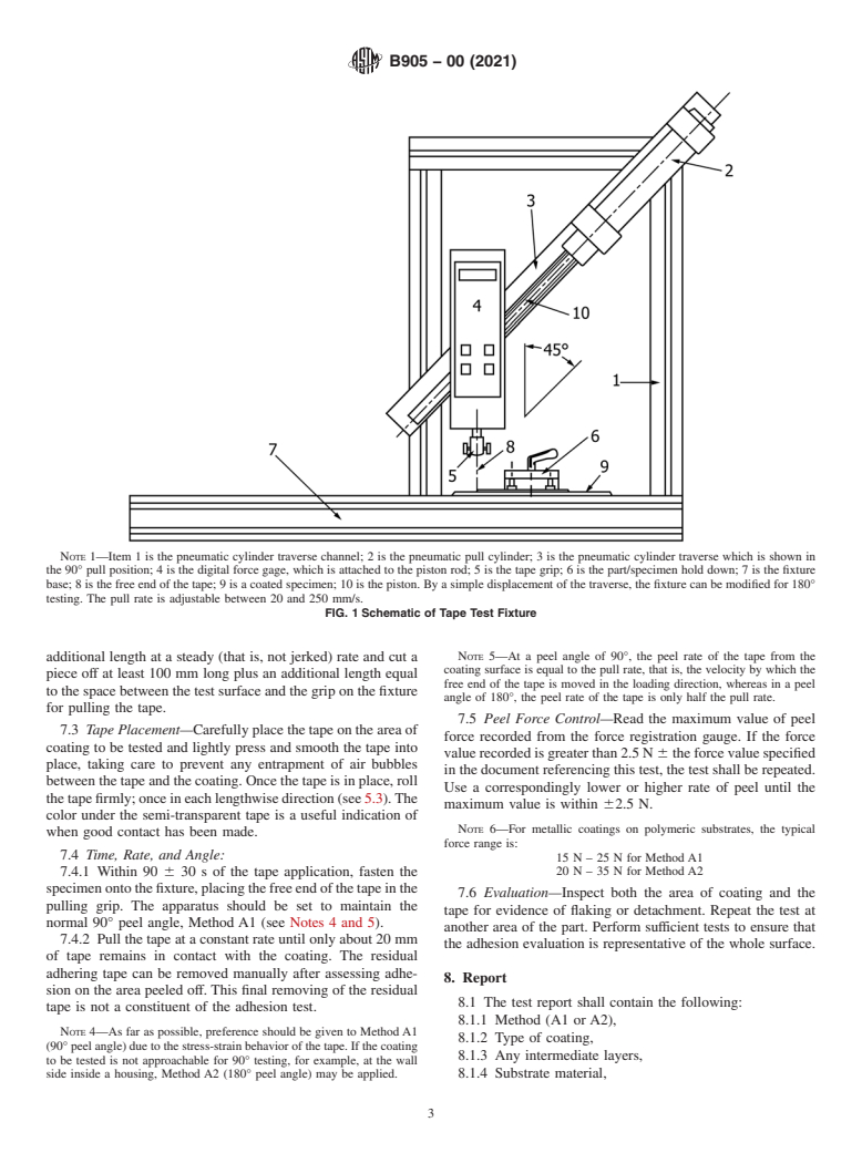 ASTM B905-00(2021) - Standard Test Methods for  Assessing the Adhesion of Metallic and Inorganic Coatings by   the Mechanized Tape Test