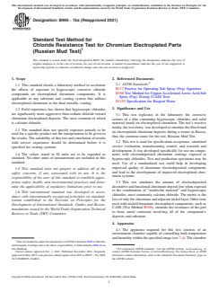 ASTM B995-15a(2021) ASTM B995-15a(2021) - Standard Test Method for Chloride Resistance Test for Chromium Electroplated Parts (Russian Mud Test) - Page 1 preview