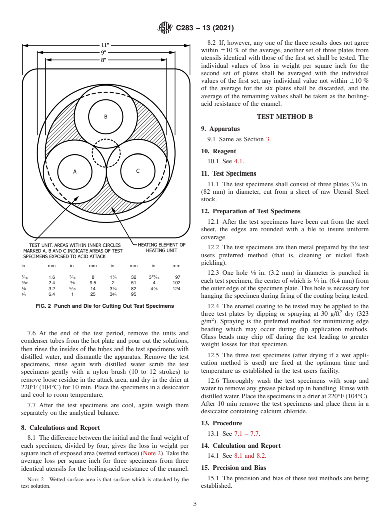 ASTM C283-13(2021) - Standard Test Methods for Resistance of Porcelain Enameled Utensils to Boiling Acid